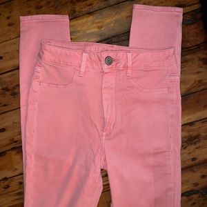 American Eagle Pink High Rise Skinny Jeggings